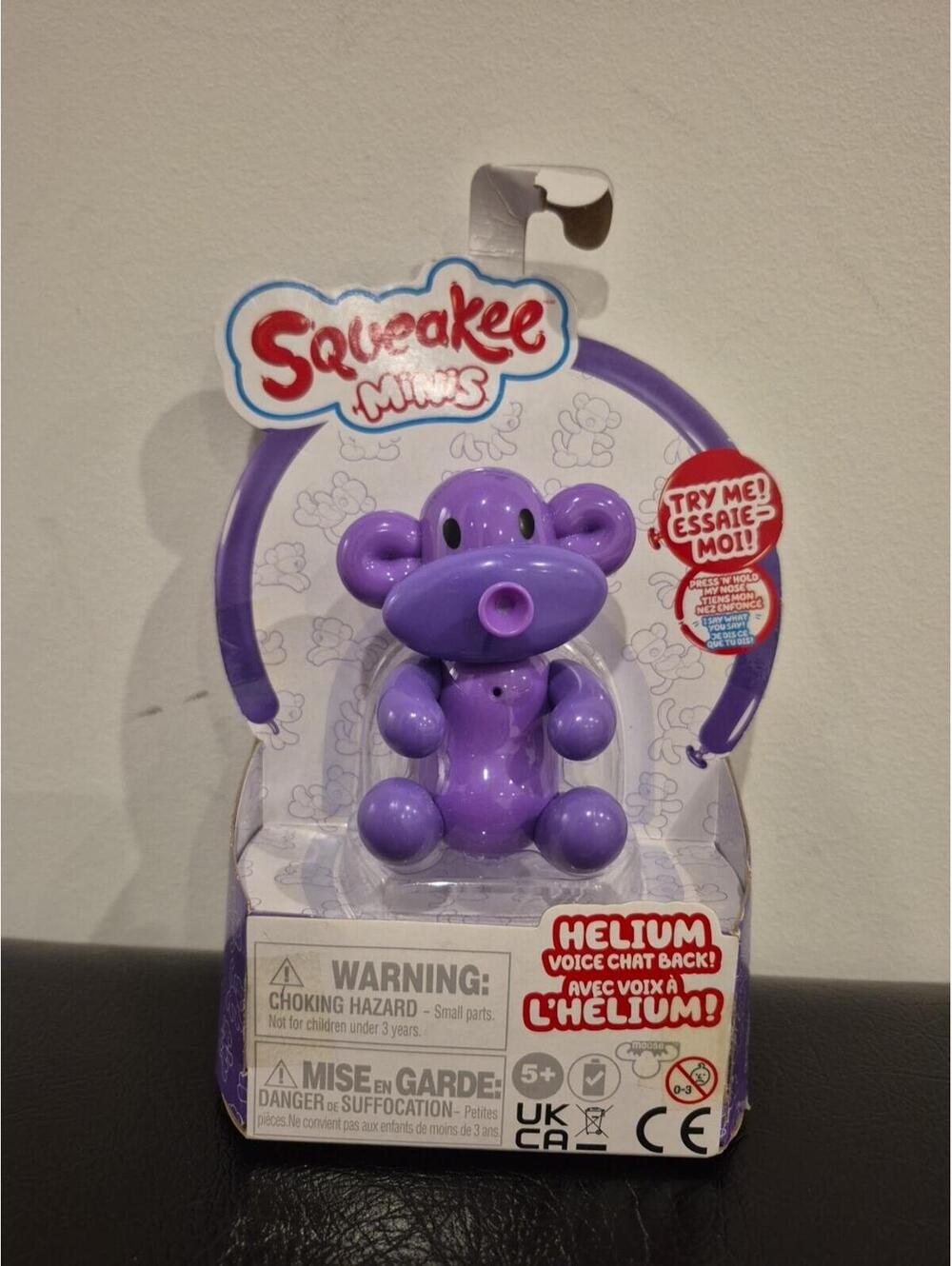 Squeakee Minis Billo The Monkey Purple Toy Helium Voice Chat Back NEW In Box